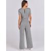 imageANRABESS Jumpsuits for Women Casual Summer 2025 Short Sleeve Loose Wide leg Pants Dressy Romper Jumpers One Piece OutfitsLight Gray