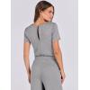 imageANRABESS Jumpsuits for Women Casual Summer 2025 Short Sleeve Loose Wide leg Pants Dressy Romper Jumpers One Piece OutfitsLight Gray