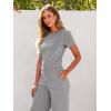 imageANRABESS Jumpsuits for Women Casual Summer 2025 Short Sleeve Loose Wide leg Pants Dressy Romper Jumpers One Piece OutfitsLight Gray
