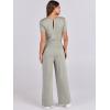 imageANRABESS Jumpsuits for Women Casual Summer 2025 Short Sleeve Loose Wide leg Pants Dressy Romper Jumpers One Piece OutfitsLight Khaki