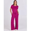 imageANRABESS Jumpsuits for Women Casual Summer 2025 Short Sleeve Loose Wide leg Pants Dressy Romper Jumpers One Piece OutfitsRose