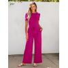 imageANRABESS Jumpsuits for Women Casual Summer 2025 Short Sleeve Loose Wide leg Pants Dressy Romper Jumpers One Piece OutfitsRose