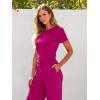 imageANRABESS Jumpsuits for Women Casual Summer 2025 Short Sleeve Loose Wide leg Pants Dressy Romper Jumpers One Piece OutfitsRose