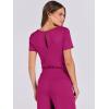 imageANRABESS Jumpsuits for Women Casual Summer 2025 Short Sleeve Loose Wide leg Pants Dressy Romper Jumpers One Piece OutfitsRose