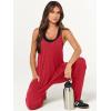 imageANRABESS Jumpsuits for Women Casual Summer Overalls Sleeveless Spaghetti Strap Romper Jumpers Trendy Beach Vacation OutfitsBright Red