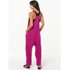 imageANRABESS Jumpsuits for Women Casual Summer Overalls Sleeveless Spaghetti Strap Romper Jumpers Trendy Beach Vacation OutfitsHot Pink
