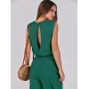 imageANRABESS Jumpsuits for Women Casual Summer Sleeveless 2025 Romper One Piece Outfit Active Workout Lounge Jumpsuits Pockets Green Small