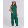 imageANRABESS Jumpsuits for Women Casual Summer Sleeveless 2025 Romper One Piece Outfit Active Workout Lounge Jumpsuits Pockets Green Small