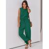 imageANRABESS Jumpsuits for Women Casual Summer Sleeveless 2025 Romper One Piece Outfit Active Workout Lounge Jumpsuits Pockets Green Small