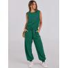 imageANRABESS Jumpsuits for Women Casual Summer Sleeveless 2025 Romper One Piece Outfit Active Workout Lounge Jumpsuits Pockets Green Small