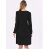 imageANRABESS Long Sleeve Dress for Women V Neck 2025 Fall Casual Ribbed Knit Flowy Swing Short Sweater Dresses with PocketsBlack