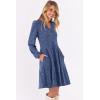 imageANRABESS Long Sleeve Dress for Women V Neck 2025 Fall Casual Ribbed Knit Flowy Swing Short Sweater Dresses with PocketsDark Blue
