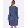 imageANRABESS Long Sleeve Dress for Women V Neck 2025 Fall Casual Ribbed Knit Flowy Swing Short Sweater Dresses with PocketsDark Blue