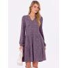 imageANRABESS Long Sleeve Dress for Women V Neck 2025 Fall Casual Ribbed Knit Flowy Swing Short Sweater Dresses with PocketsPurple