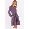 imageANRABESS Long Sleeve Dress for Women V Neck 2025 Fall Casual Ribbed Knit Flowy Swing Short Sweater Dresses with PocketsPurple
