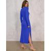imageANRABESS Long Sleeve Maxi Dress for Women Trendy Crew Neck Tie Waist Slim Slit Casual Work Long Dresses 2025 Fall OutfitsRoyal Blue