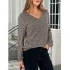 imageANRABESS Long Sleeve Shirts for Women V Neck Tunic Tops Business Casual Loose Fall Lightweight Sweaters Fashion Clothes 2025Coffee