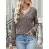 imageANRABESS Long Sleeve Shirts for Women V Neck Tunic Tops Business Casual Loose Fall Lightweight Sweaters Fashion Clothes 2025Coffee