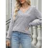 imageANRABESS Long Sleeve Shirts for Women V Neck Tunic Tops Business Casual Loose Fall Lightweight Sweaters Fashion Clothes 2025Grey