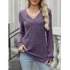 imageANRABESS Long Sleeve Shirts for Women V Neck Tunic Tops Business Casual Loose Fall Lightweight Sweaters Fashion Clothes 2025Purple
