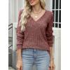 imageANRABESS Long Sleeve Shirts for Women V Neck Tunic Tops Business Casual Loose Fall Lightweight Sweaters Fashion Clothes 2025Rust