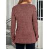 imageANRABESS Long Sleeve Shirts for Women V Neck Tunic Tops Business Casual Loose Fall Lightweight Sweaters Fashion Clothes 2025Rust