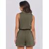 imageANRABESS Romper for Womens 2025 Summer Dressy Casual Sleeveless V Neck One Piece Short Jumpsuit Lounge Travel Outfits ClothesArmy Green