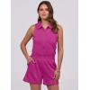 imageANRABESS Romper for Womens 2025 Summer Dressy Casual Sleeveless V Neck One Piece Short Jumpsuit Lounge Travel Outfits ClothesHot Pink