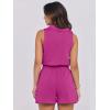 imageANRABESS Romper for Womens 2025 Summer Dressy Casual Sleeveless V Neck One Piece Short Jumpsuit Lounge Travel Outfits ClothesHot Pink