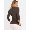 imageANRABESS Shirts for Women 34 Sleeve V Neck Rib Knit Slim Basic Tees Tops 2025 Fall Casual Tshirts Going Out Workout OutfitsCoffee