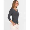 imageANRABESS Shirts for Women 34 Sleeve V Neck Rib Knit Slim Basic Tees Tops 2025 Fall Casual Tshirts Going Out Workout OutfitsDeep Grey