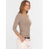 imageANRABESS Shirts for Women 34 Sleeve V Neck Rib Knit Slim Basic Tees Tops 2025 Fall Casual Tshirts Going Out Workout OutfitsLight Camel