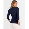 imageANRABESS Shirts for Women 34 Sleeve V Neck Rib Knit Slim Basic Tees Tops 2025 Fall Casual Tshirts Going Out Workout OutfitsNavy Blue