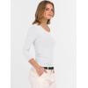 imageANRABESS Shirts for Women 34 Sleeve V Neck Rib Knit Slim Basic Tees Tops 2025 Fall Casual Tshirts Going Out Workout OutfitsWhite