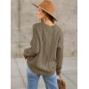 imageANRABESS Sweaters for Women Oversized Crewneck Long Sleeve Casual Loose Cable Knit Pullover Tops 2025 Fall Vintage ClothesBrown Yellow