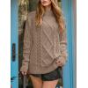 imageANRABESS Sweaters for Women Oversized Crewneck Long Sleeve Casual Loose Cable Knit Pullover Tops 2025 Fall Vintage ClothesKhaki