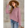 imageANRABESS Sweaters for Women Oversized Crewneck Long Sleeve Casual Loose Cable Knit Pullover Tops 2025 Fall Vintage ClothesPink