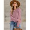 imageANRABESS Sweaters for Women Oversized Crewneck Long Sleeve Casual Loose Cable Knit Pullover Tops 2025 Fall Vintage ClothesPink