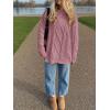 imageANRABESS Sweaters for Women Oversized Crewneck Long Sleeve Casual Loose Cable Knit Pullover Tops 2025 Fall Vintage ClothesPink