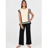 imageANRABESS Women 2 Piece Lounge Sets Summer Casual Knit Sweater Vest Pant Set Beach Vacation Airport Outfits ClothesApricotblack