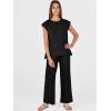 imageANRABESS Women 2 Piece Lounge Sets Summer Casual Knit Sweater Vest Pant Set Beach Vacation Airport Outfits ClothesBlack