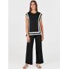 imageANRABESS Women 2 Piece Lounge Sets Summer Casual Knit Sweater Vest Pant Set Beach Vacation Airport Outfits ClothesBlackwhite