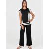 imageANRABESS Women 2 Piece Lounge Sets Summer Casual Knit Sweater Vest Pant Set Beach Vacation Airport Outfits ClothesBlackwhite