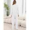 imageANRABESS Women 3 Piece Lounge Pajama Sets Knit Crop Cardigan Cami Top Wide Leg Pants 2025 Fall Outfits Comfy Matching ClothesWhite