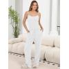 imageANRABESS Women 3 Piece Lounge Pajama Sets Knit Crop Cardigan Cami Top Wide Leg Pants 2025 Fall Outfits Comfy Matching ClothesWhite