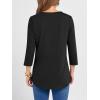 imageANRABESS Women 34 Sleeve Length Henley Tops Button V Neck Loose Fit Dressy Casual TShirts 2025 Fall Tunic BlouseBlack
