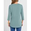 imageANRABESS Women 34 Sleeve Length Henley Tops Button V Neck Loose Fit Dressy Casual TShirts 2025 Fall Tunic BlouseCadet Blue