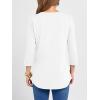 imageANRABESS Women 34 Sleeve Length Henley Tops Button V Neck Loose Fit Dressy Casual TShirts 2025 Fall Tunic BlouseWhite