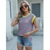 imageANRABESS Women Cap Sleeve Tops 2025 Trendy Summer Loose Fit Cute Basic T Shirts Business Dressy Casual Outfits ClothesRose Green Stripe