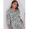 imageANRABESS Women Casual 34 Puff Sleeve Polo V Neck Floral Printed Flowy Swing Loose Summer Boho Maxi Shirt DressesLeopard Print